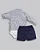 Conjunto Masc Body ML Listrado e Short Sarja Azul Escuro P - Anjos Baby - Imagem 5