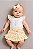 Conjunto Fem Body e Short Amarelo Florido M - Anjos Baby - Imagem 1