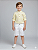 Conjunto Masc Camisa Listrada Amarelo e Bermuda Branca  - Anjos Baby - Imagem 1