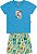Conjunto Masc Camiseta Azul Viva o Momento e Bermuda Tactel - Jaca Lelé - Imagem 2