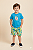 Conjunto Masc Camiseta Azul Viva o Momento e Bermuda Tactel - Jaca Lelé - Imagem 1