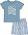 Conjunto Masc Camiseta Azul Ilha e Bermuda Listra Azul 01 - Nini e Bambini - Imagem 2