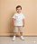 Conjunto Masc Camisa Branca Bolso e Bermuda Bege - Nini e Bambini - Imagem 1
