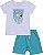 Conjunto Masc Camiseta Branca Vibrações e Bermuda Azul 01 - Nini e Bambini - Imagem 2