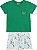 Conjunto Masc Camiseta Verde e Bermuda Estampada Tactel - Nini e Bambini - Imagem 2