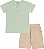 Conjunto Masc Camiseta Verde e Bermuda Bege 02 - Nini e Bambini - Imagem 2