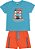 Conjunto Masc Camiseta Azul Caranguejo e Bermuda Tactel - Jaca Lelé - Imagem 2