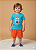 Conjunto Masc Camiseta Azul Explorador e Bermuda Laranja 01 - Jaca Lelé - Imagem 1