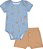 Conjunto Masc Body Azul e Bermuda Marrom Ursinho M - Nini e Bambini - Imagem 2