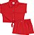 Conjunto Fem Cropped C/ Gola e Short Saia Vermelho 02 - Nini e Bambini - Imagem 2