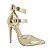 Scarpin Feminino Salto Alto Numeração Especial Lola 2 Dourado - Imagem 1
