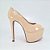 Peep toe Salto Alto Meia Pata Numeração Especial Bege Aurora - Imagem 3