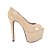 Peep toe Salto Alto Meia Pata Numeração Especial Bege Aurora - Imagem 1