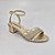 Sandália Feminina Salto Médio Dourada Numeração Especial Lindy - Imagem 3