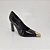 Scarpin Lavinia Salto Alto em Couro Sintético Bico Dourado Preto ou Caramelo 41 ao 43 - Imagem 3