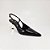 Scarpin Slingback Preto Clarice Salto Baixo Dourado Dom&Amazona - Imagem 2