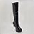 Bota Cano Longo Salto Fino Meia Pata Preta Priscila Numeração Especial - Imagem 2