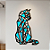 “Gato Geométrico” - Peça Decorativa com Acrílico em MDF Premium - Imagem 2