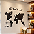 Painel Mapa Mundi | Frase Personalizada em Lettering - Escultura em MDF - Imagem 1