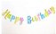 Varal Decorativo - Happy Birthday - Colorido c/ Glitter - Und - Imagem 1