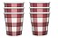 Copos de Papel Xadrez Vichy Vermelho - 08 Unidades - Imagem 1