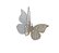 Borboleta 3D Decorativa de Papel - Prata com fundo Prata - 6 unds - Imagem 2