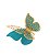 Borboleta 3D Decorativa de Papel - Dourada com fundo Azul - 6 unds - Imagem 2
