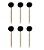 Topos para Doces/Cupcakes/Salgados - PomPom Preto - 6 Unds - Imagem 1