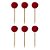 Topos para Doces/Cupcakes/Salgados - PomPom Vermelho - 6 Unds - Imagem 1