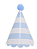 Chapéu de Aniversário com Pompom – Listra Azul Céu | Kit 5 Unidades para Festa Infantil e Decoração de Aniversário - Imagem 2