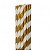 Canudo de Papel Listrado Laminado Dourado - 20 unds - Imagem 1