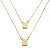 Colar Escapulário Mini Corrente Elo Português - Banho 12 Camadas Ouro 18k - Sagrado Coração de Jesus com Nossa Senhora do Carmo - Imagem 1
