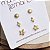 Kit 3 Pares -Brinco Estrela Raio Lua - Banho 12 Camadas Ouro 18k - Imagem 1