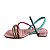 Sandália Pink Cats Infantil de Salto baixo Rosa Com Pedraria Colorida - Imagem 3