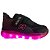 Tênis De Led Minipé Infantil Menina fechamento Fácil Preto/Rosa - Imagem 2