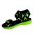 Sandália Infantil Masculina c/ Luzes de Led Dino Preto Limão - Imagem 4