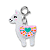 Pingente Infantil Menina Charm Lhama Prateado com Glitter Charm It - Imagem 1