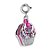 Pingente Infantil Menina Charm Cupcake Prateado com Glitter Charm It - Imagem 2