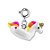 Pingente Infantil Menina Charm Boia de Unicórnio Prateado Charm It - Imagem 2