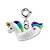 Pingente Infantil Menina Charm Boia de Unicórnio Prateado Charm It - Imagem 1