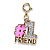 Pingente Infantil Menina Charm Amiga #1 Dourado Charm It - Imagem 1
