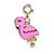 Pingente  Menina Charm Flamingo Dourado com Glitter Charm It - Imagem 1