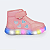 Tênis de Led Cano Médio Pampili Liz Luz Glitter e Corações Pêssego - Imagem 3