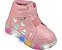 Tênis de Led Cano Médio Pampili Liz Luz Glitter e Corações Pêssego - Imagem 1