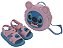 Sandália Baby + Mochila Disney Puff Bag Stitch Rosa/Azul Grendene Kids - Imagem 1