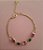 PULSEIRA COM CRISTAIS COLORIDOS FOLHEADA A OURO 18K - Imagem 1