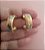 BRINCO ARGOLA 3 CORES COM RISCO DIAGONAL FOLHEADO A OURO 18K - Imagem 1