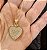 COLAR COM CORAÇÃO EM ZIRCÔNIAS FOLHEADO A OURO 18K - Imagem 1