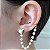 Brinco ear cuff de coração com pérolas folheado a ouro 18k - Imagem 1