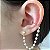 Brinco zircônia com pérolas  + piercing fake (Br000387) - Imagem 1
